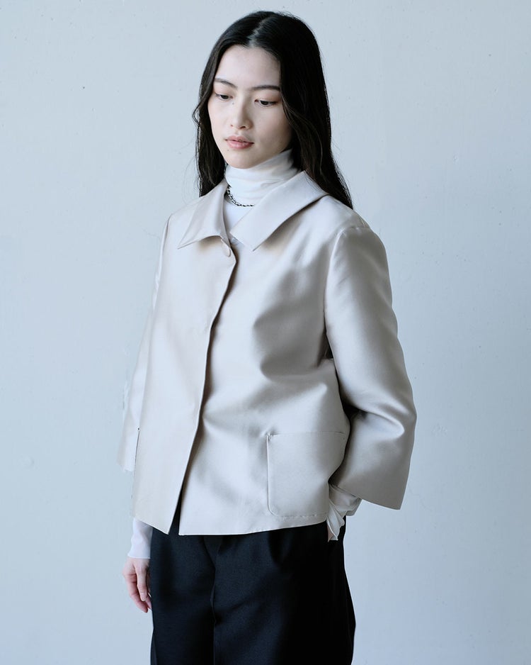 シルクタフタ・フォルムジャケット 詳細画像 ベージュ 4