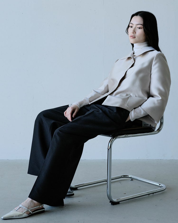 シルクタフタ・フォルムジャケット 詳細画像 ベージュ 7