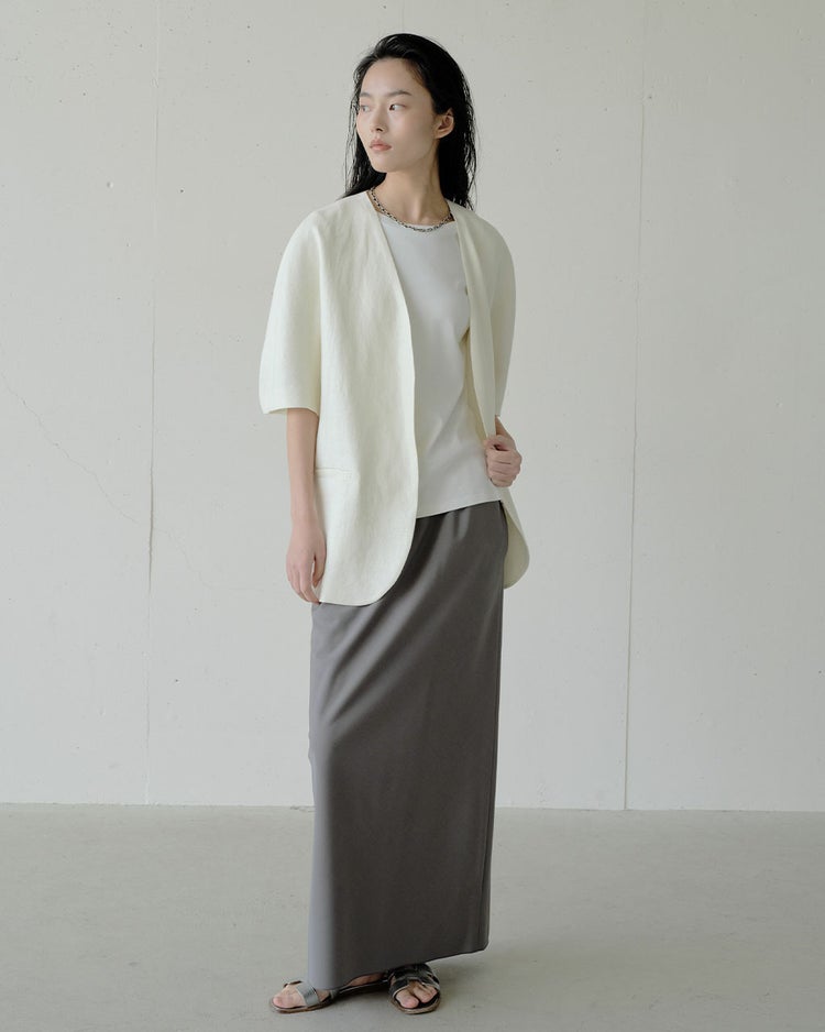 オックスリネン・ハーフスリーブジャケット 詳細画像 オフホワイト 3