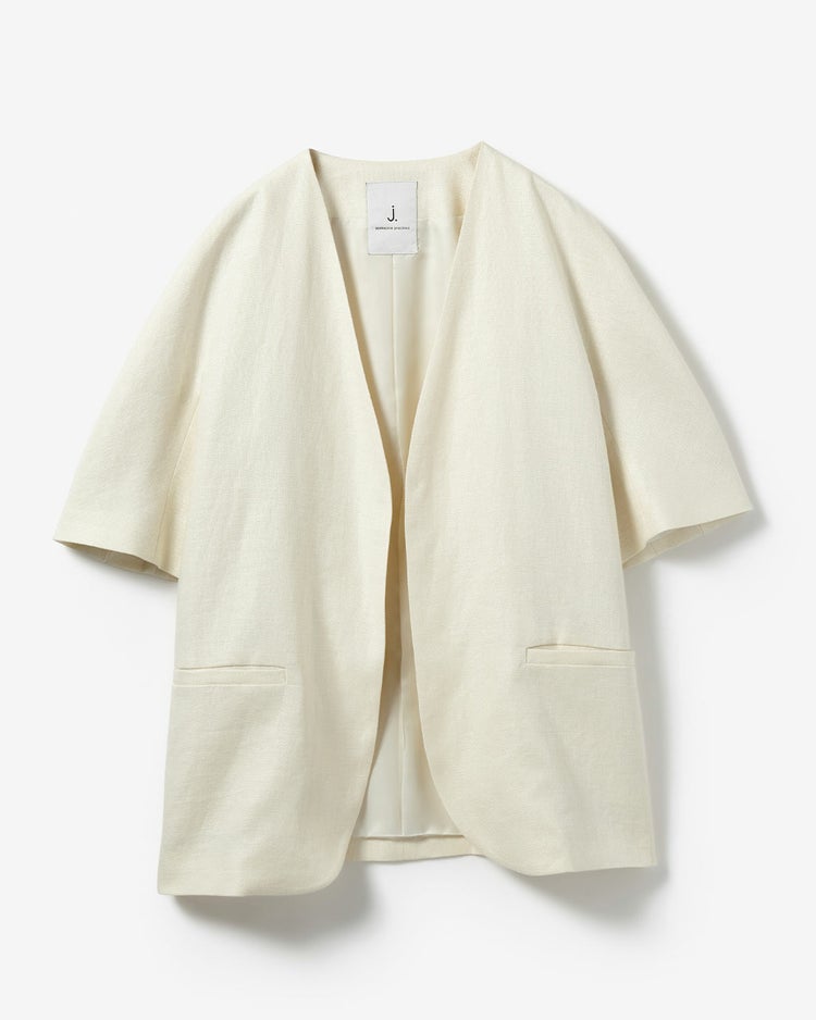 オックスリネン・ハーフスリーブジャケット 詳細画像 オフホワイト 8
