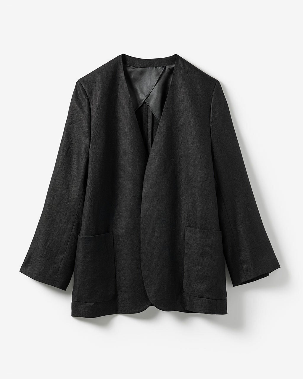 オックスリネン・ノーカラージャケット/DoCLASSE