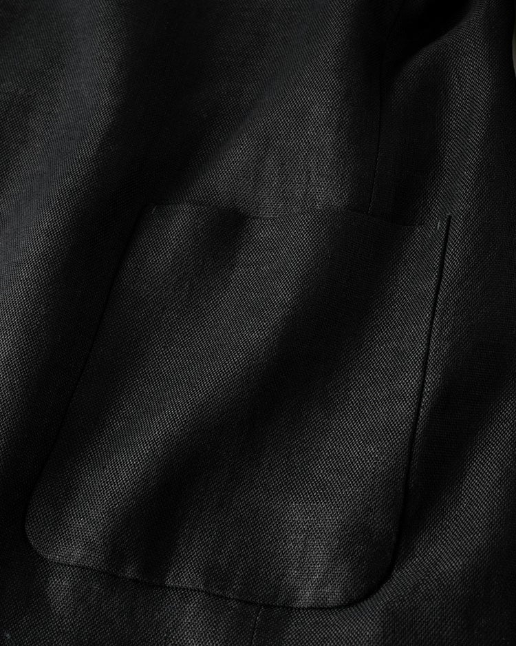 オックスリネン・ノーカラージャケット 詳細画像 ブラック 6