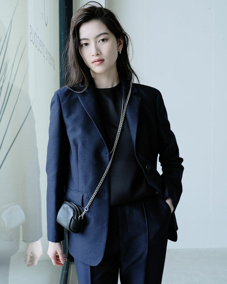 シルキーダブルフェイス・シングルジャケット 詳細画像 ネイビー 1