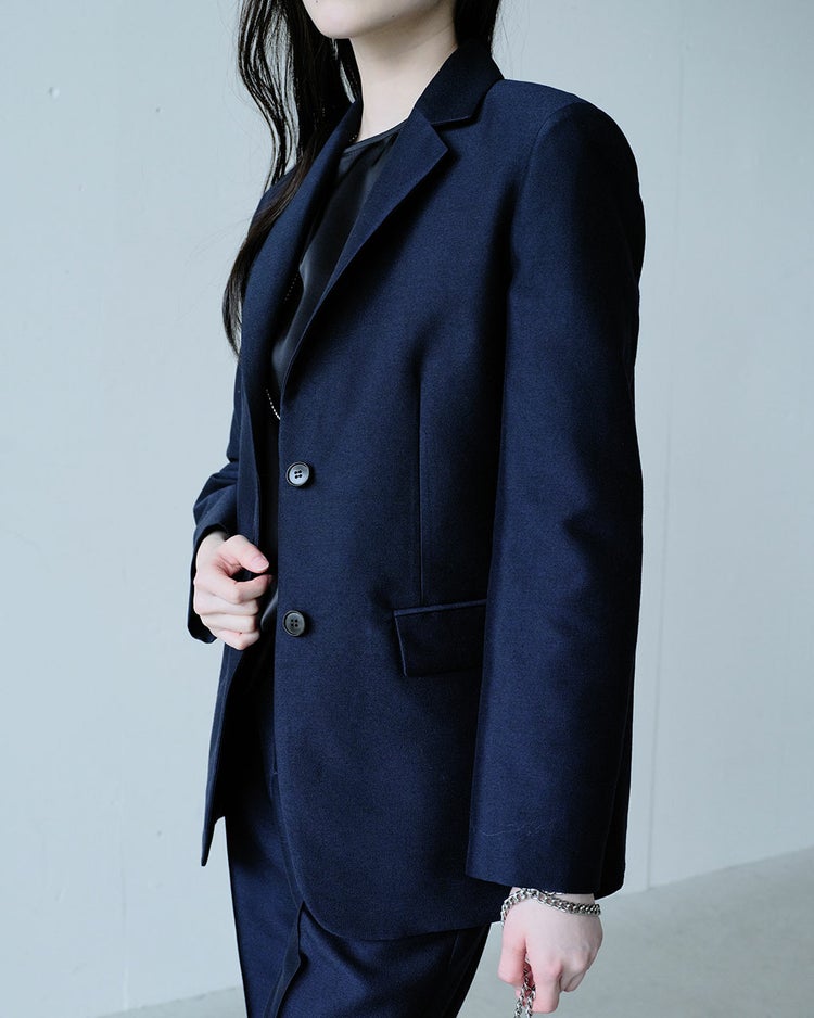 シルキーダブルフェイス・シングルジャケット 詳細画像 ネイビー 2