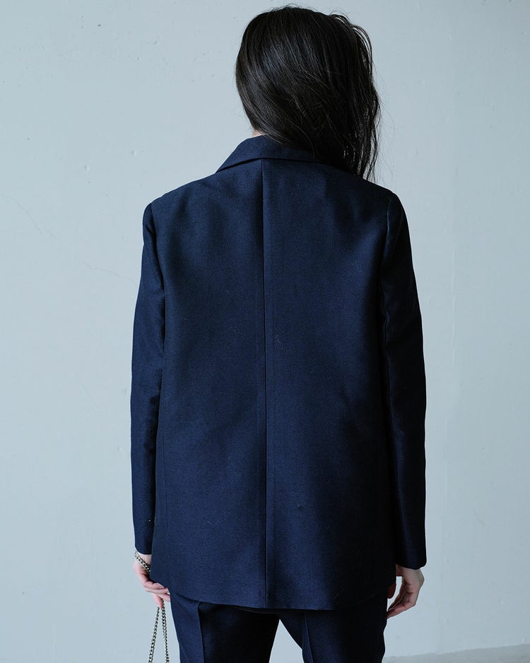 シルキーダブルフェイス・シングルジャケット 詳細画像 ネイビー 3