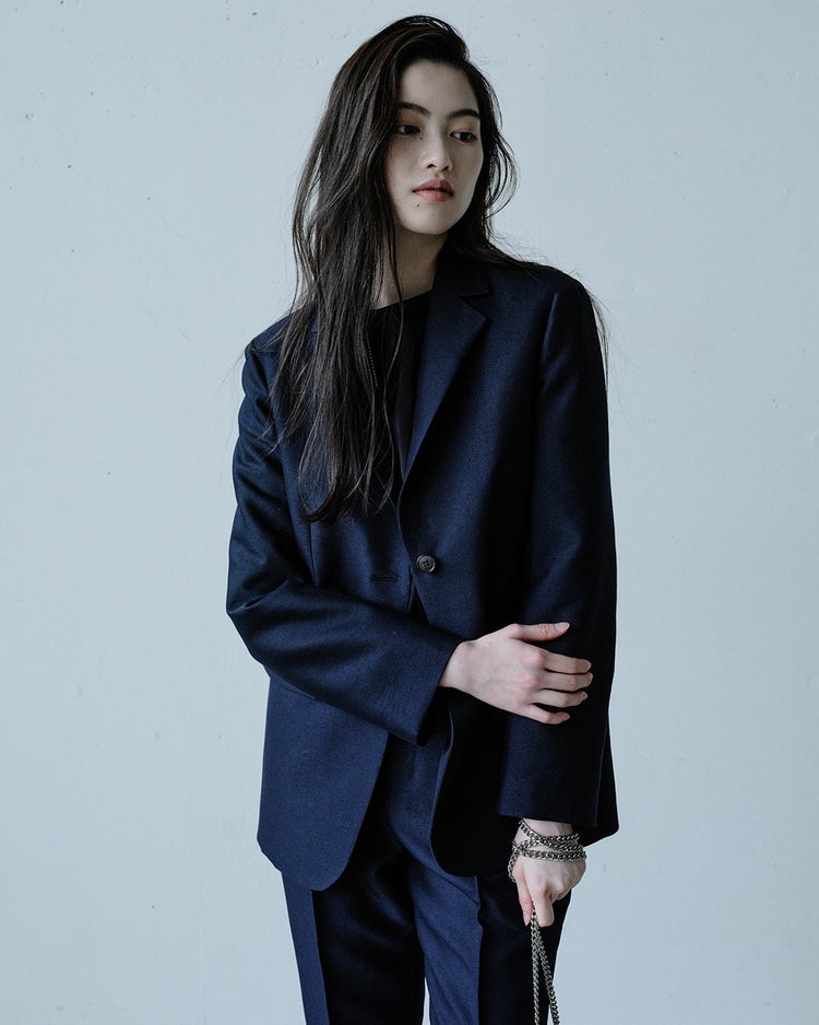 シルキーダブルフェイス・シングルジャケット 詳細画像 ネイビー 4