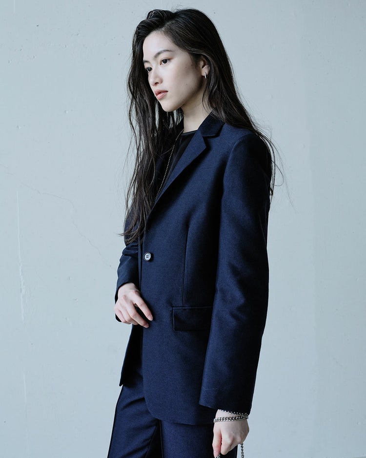 シルキーダブルフェイス・シングルジャケット 詳細画像 ネイビー 5