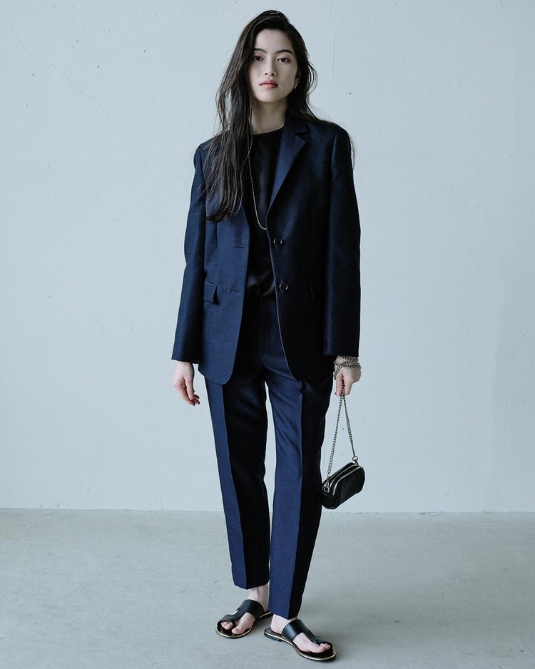 シルキーダブルフェイス・シングルジャケット 詳細画像 ネイビー 6