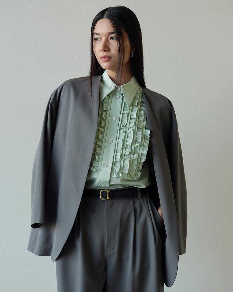 ドライタッチツイル・オーバーサイズジャケット 詳細画像 グレー 1