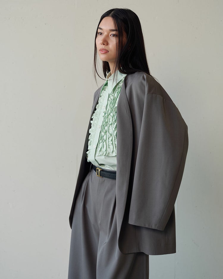 ドライタッチツイル・オーバーサイズジャケット 詳細画像 グレー 2