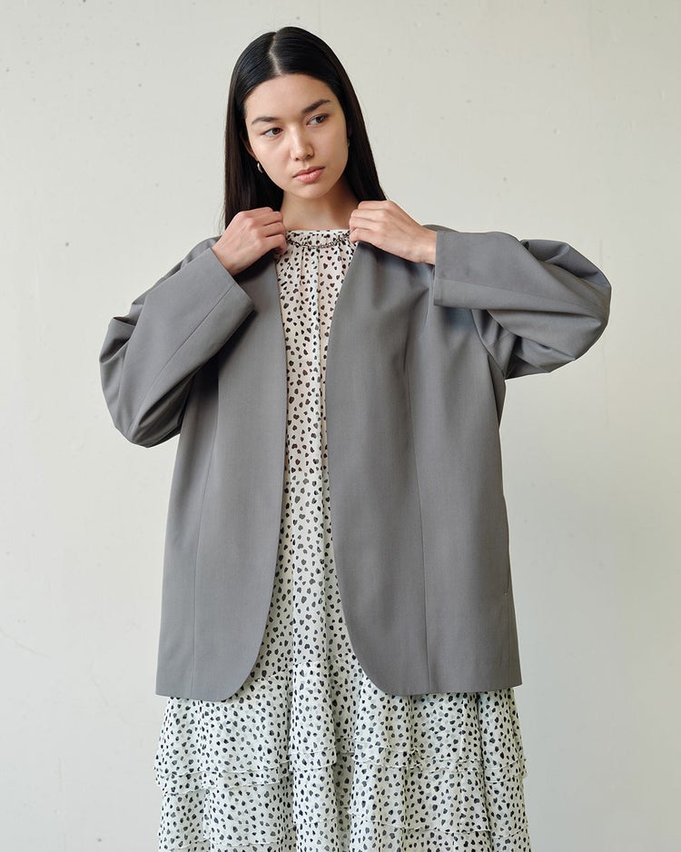 ドライタッチツイル・オーバーサイズジャケット 詳細画像 グレー 4