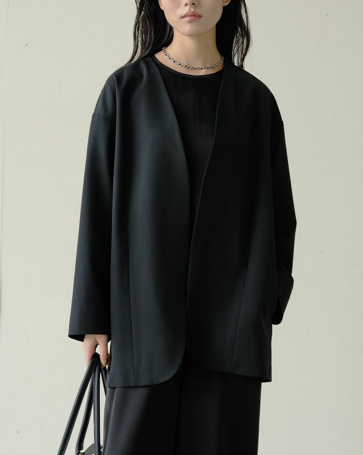 ドライタッチツイル・オーバーサイズジャケット 詳細画像 ブラック 1