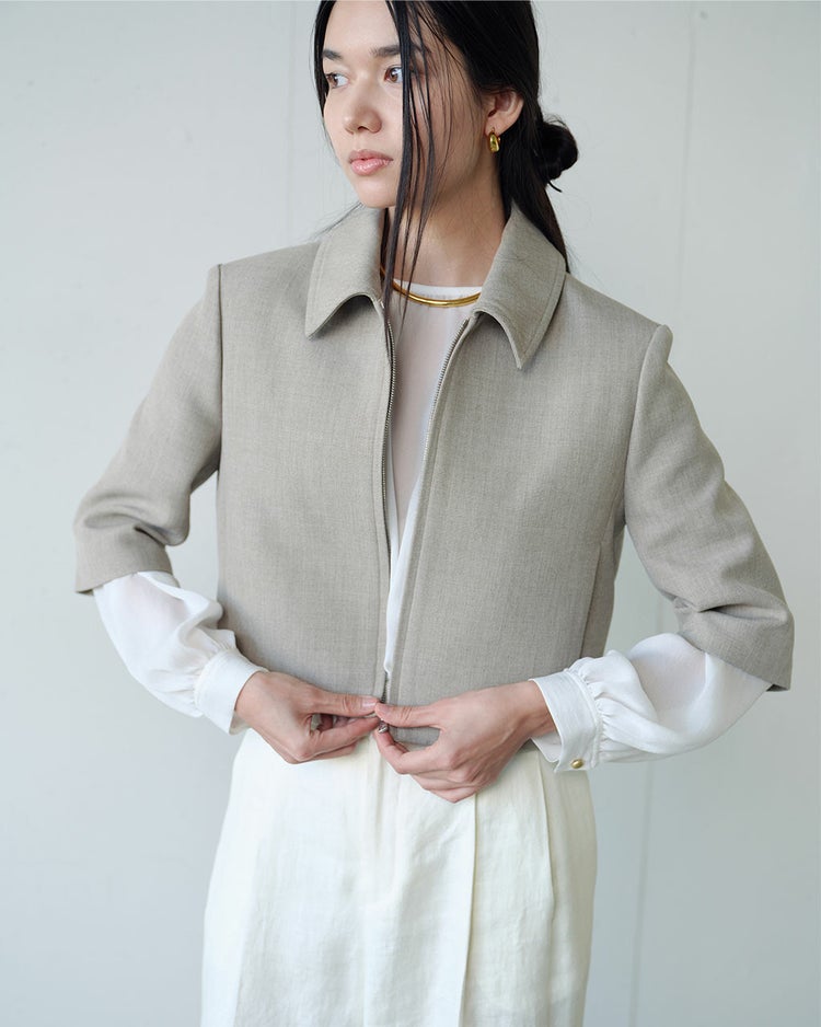 リネンタッチ・コンパクトジャケット 詳細画像 ベージュ 3