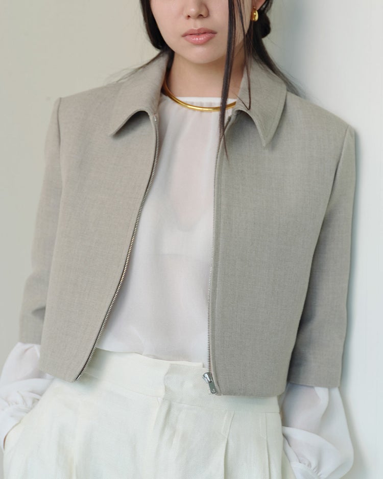 リネンタッチ・コンパクトジャケット 詳細画像 ベージュ 4