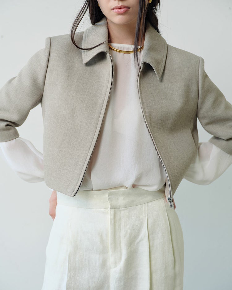 リネンタッチ・コンパクトジャケット 詳細画像 ベージュ 5