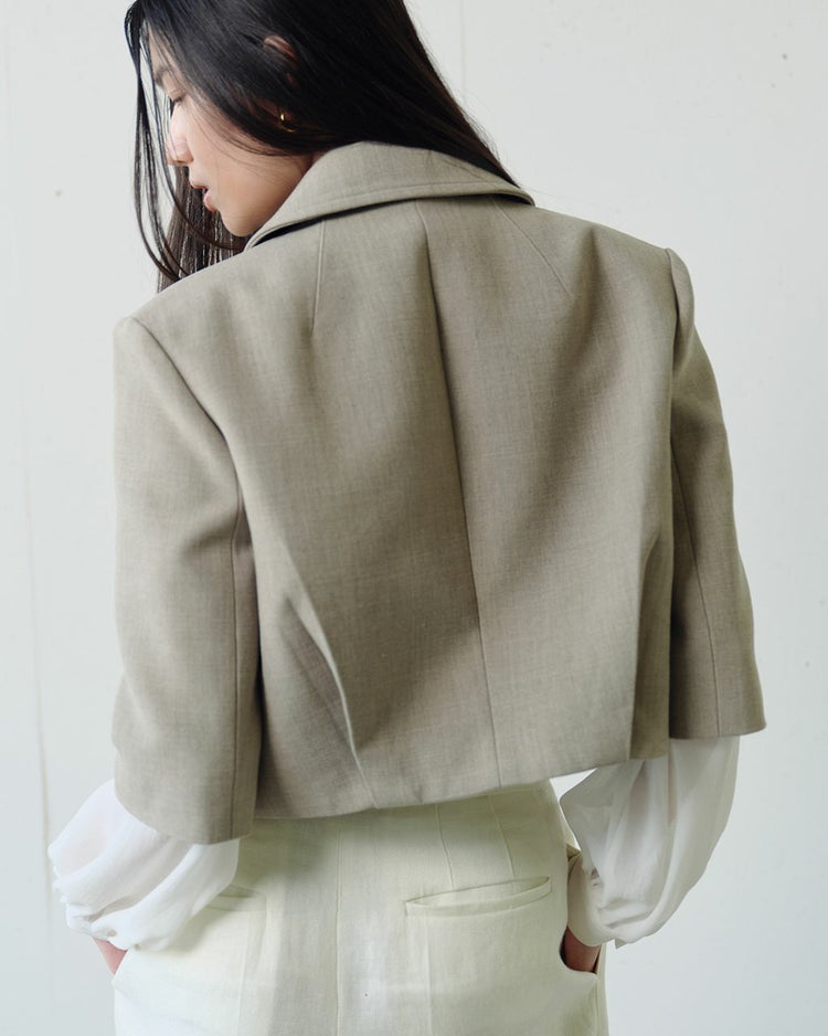 リネンタッチ・コンパクトジャケット 詳細画像 ベージュ 6