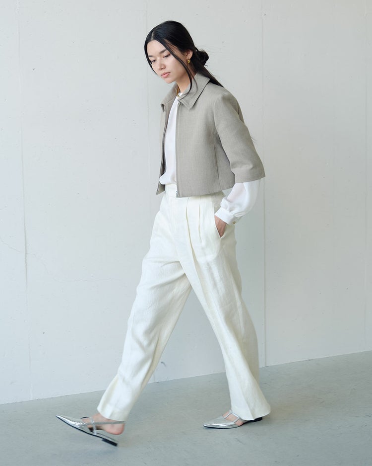 リネンタッチ・コンパクトジャケット 詳細画像 ベージュ 7