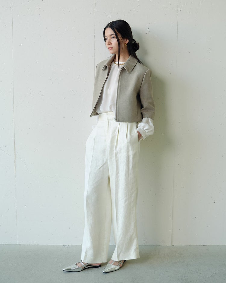 リネンタッチ・コンパクトジャケット 詳細画像 ベージュ 8