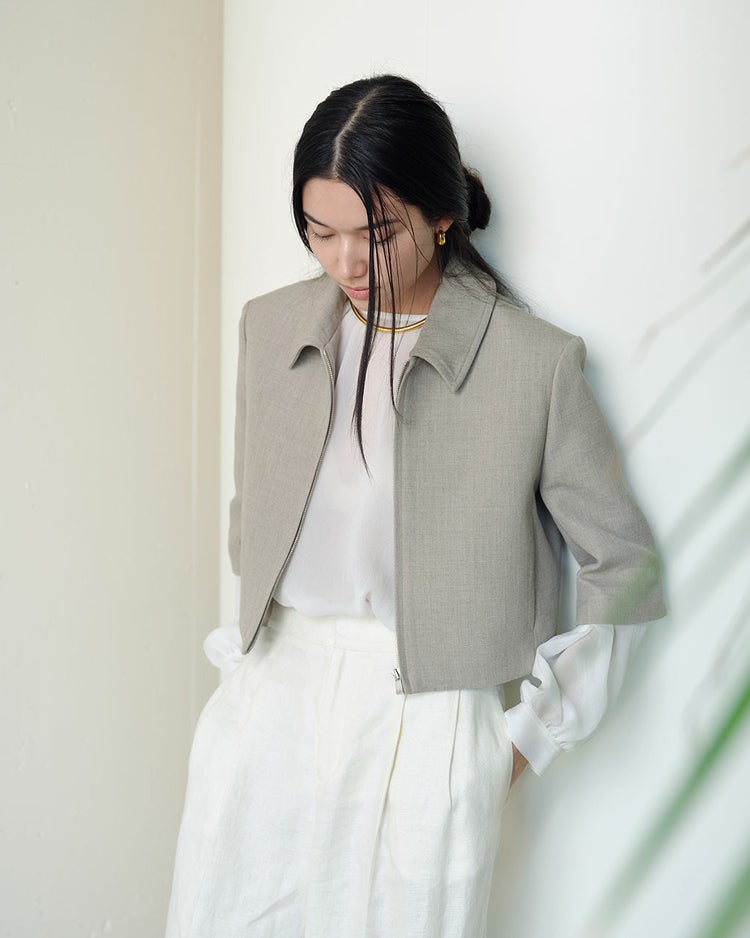 リネンタッチ・コンパクトジャケット 詳細画像 ベージュ 9