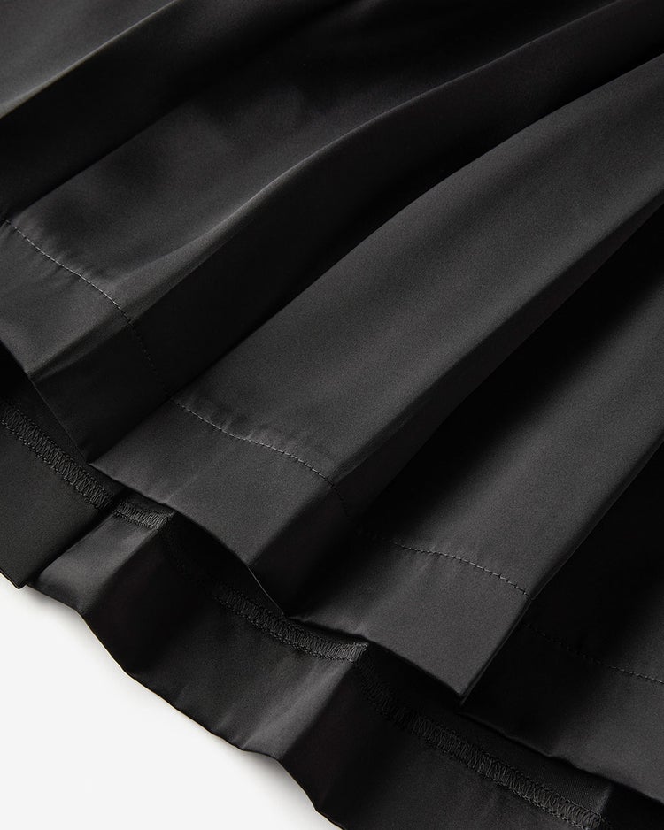 ダブルサテン・レイヤードプリーツワンピース 詳細画像 ブラック 4