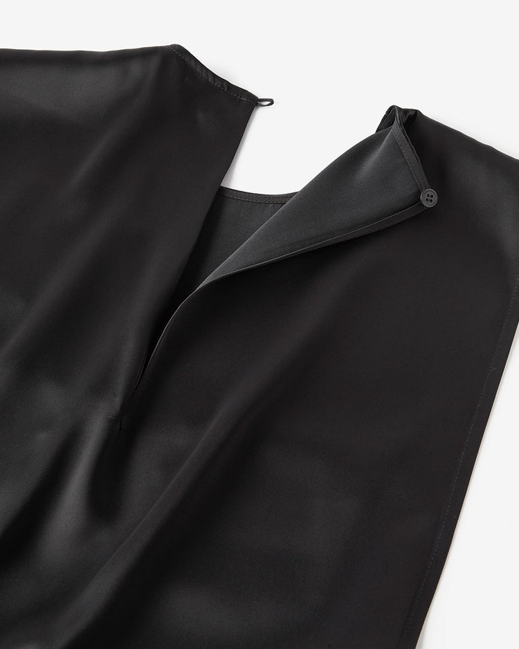 ダブルサテン・レイヤードプリーツワンピース 詳細画像 ブラック 8