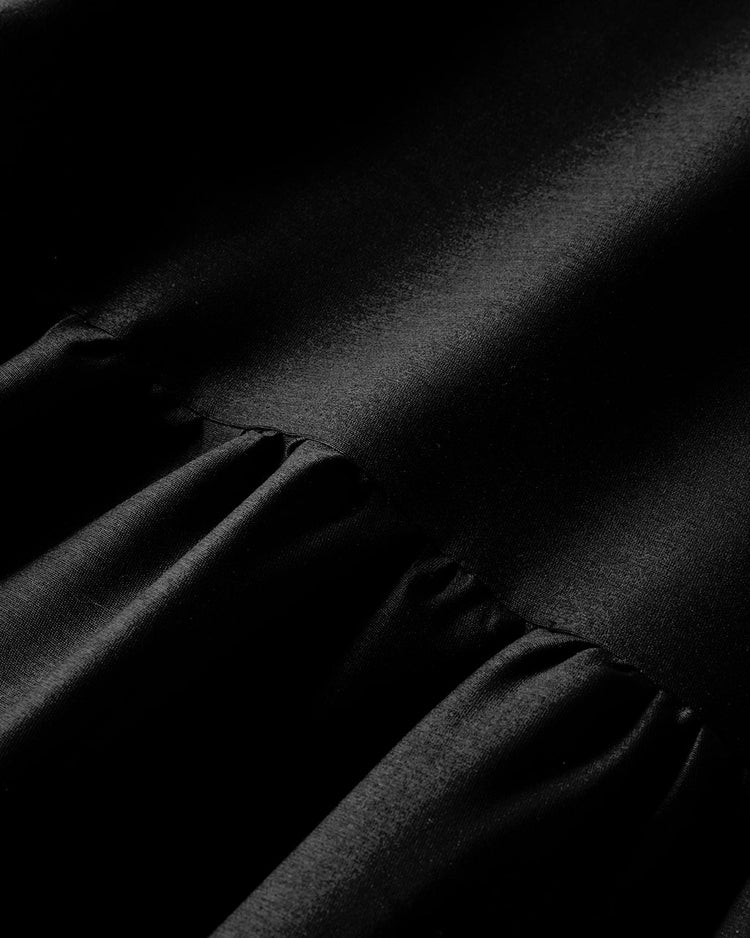 シルク混タッサー・ギャザーコクーンドレス 詳細画像 ブラック 2