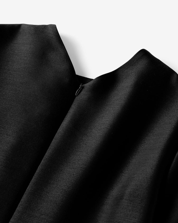 シルク混タッサー・ギャザーコクーンドレス 詳細画像 ブラック 9