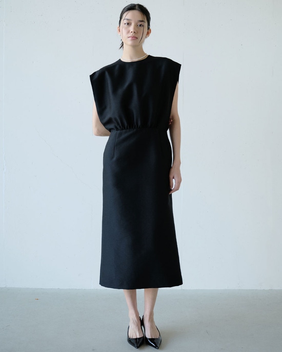 シルキーダブルフェイス・フレンチタイトドレス