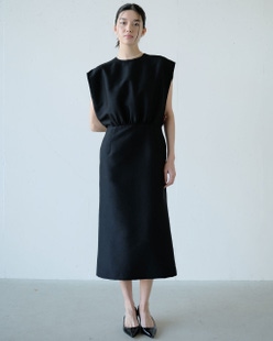 シルキーダブルフェイス・フレンチタイトドレス