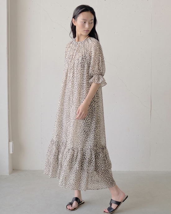 シフォンジョーゼット・プリントワンピース