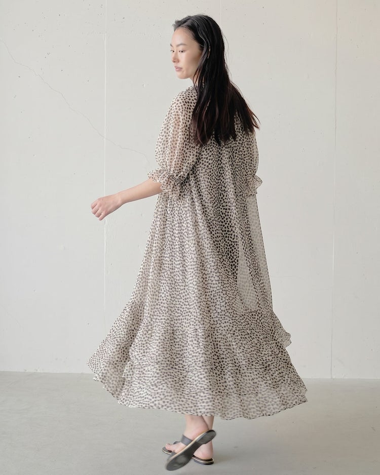 シフォンジョーゼット・プリントワンピース 詳細画像 ホワイト 2