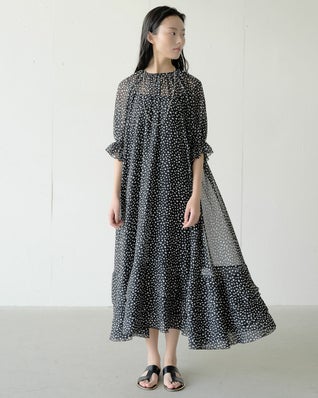 シフォンジョーゼット・プリントワンピース