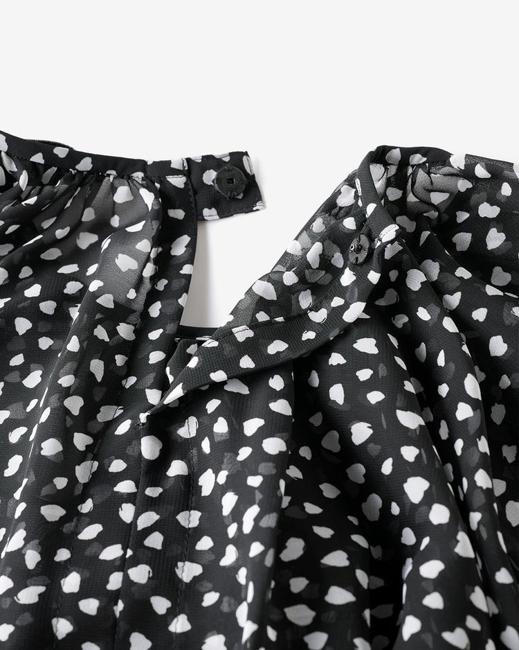 シフォンジョーゼット・プリントワンピース 詳細画像 ブラック 5