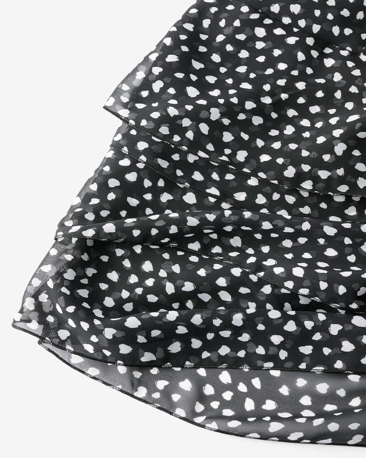 シフォンジョーゼット・プリントワンピース 詳細画像 ブラック 9