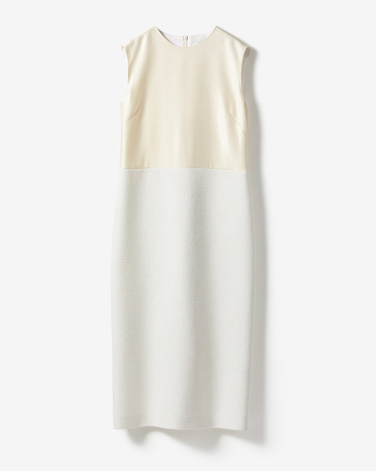 コットン混ツイード・異素材ワンピース 詳細画像 ホワイト 10