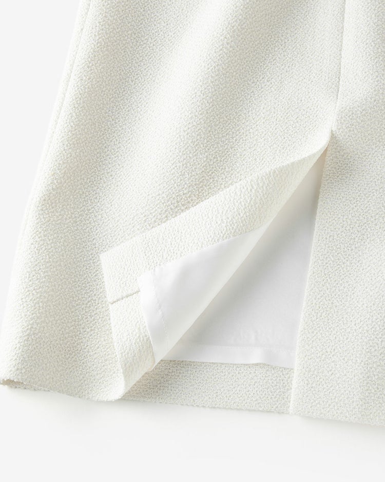 コットン混ツイード・異素材ワンピース 詳細画像 ホワイト 9