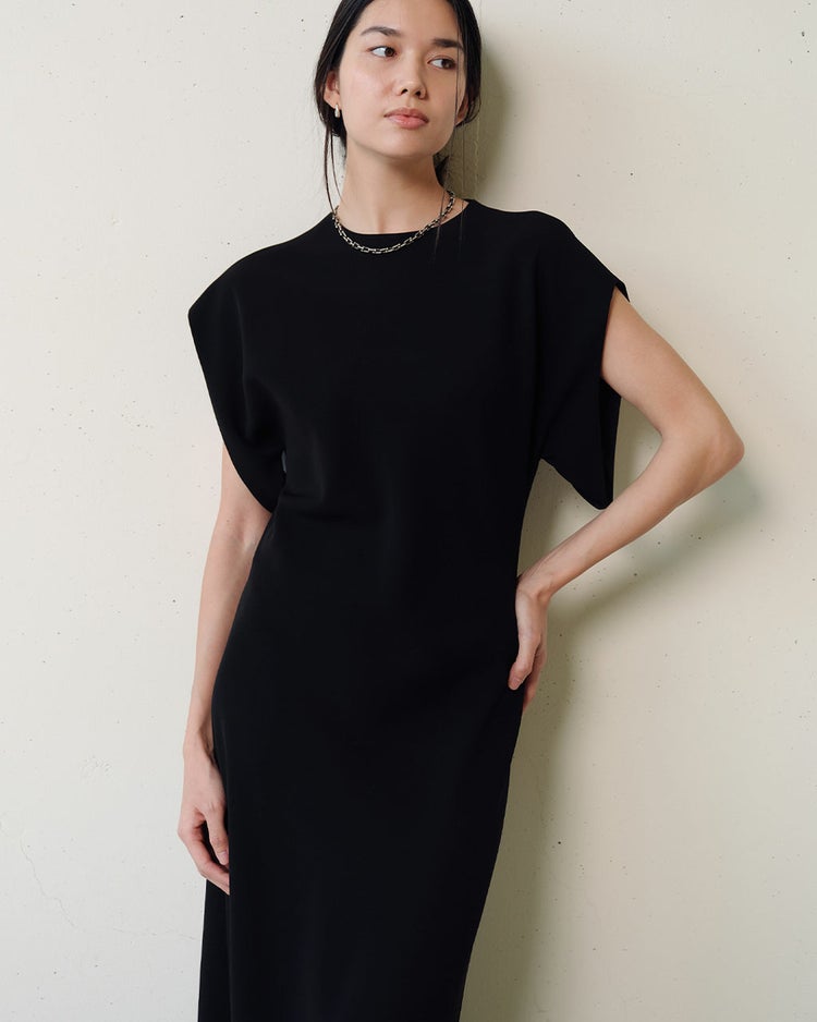 トリアセエアークロス・バイアスロングドレス 詳細画像 ブラック 2