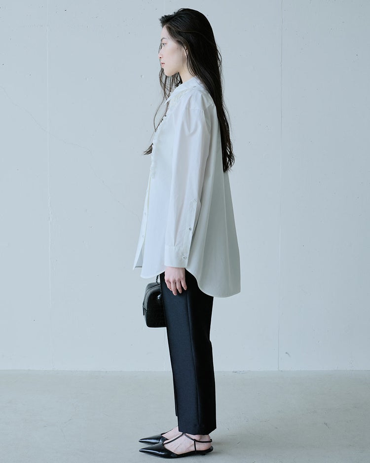 シルキーダブルフェイス・テーパードパンツ 詳細画像 ブラック 3