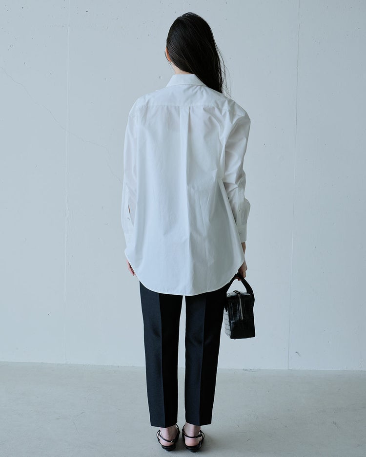 シルキーダブルフェイス・テーパードパンツ 詳細画像 ブラック 4