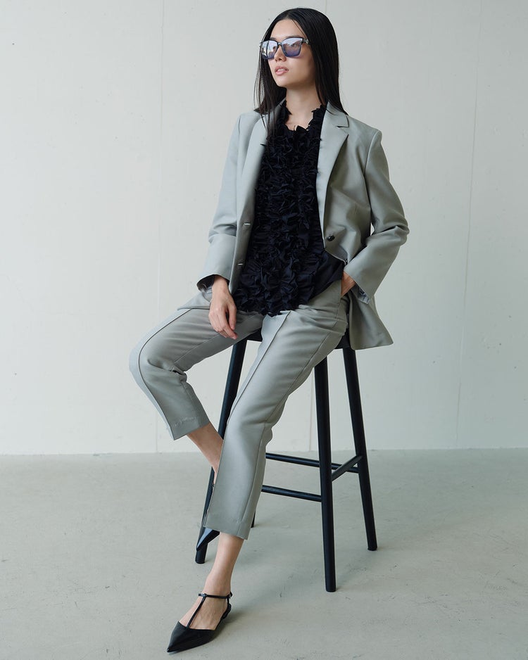 シルキーダブルフェイス・テーパードパンツ 詳細画像 ミントグリーン 6