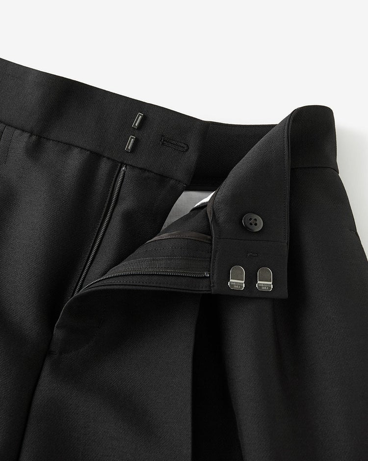 シルキーダブルフェイス・タックワイドパンツ 詳細画像 ブラック 2