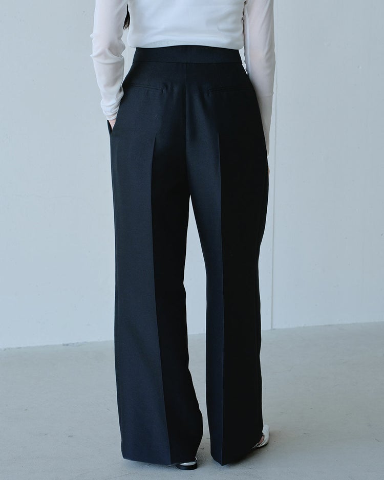 シルキーダブルフェイス・タックワイドパンツ 詳細画像 ブラック 5