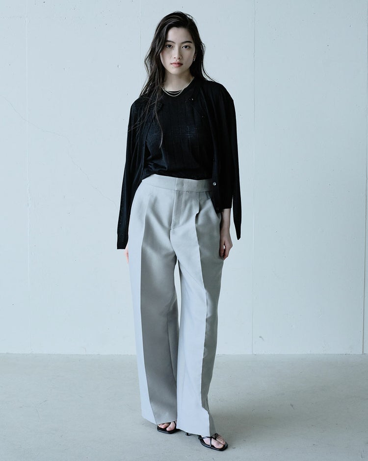 シルキーダブルフェイス・タックワイドパンツ 詳細画像 ミントグリーン 6