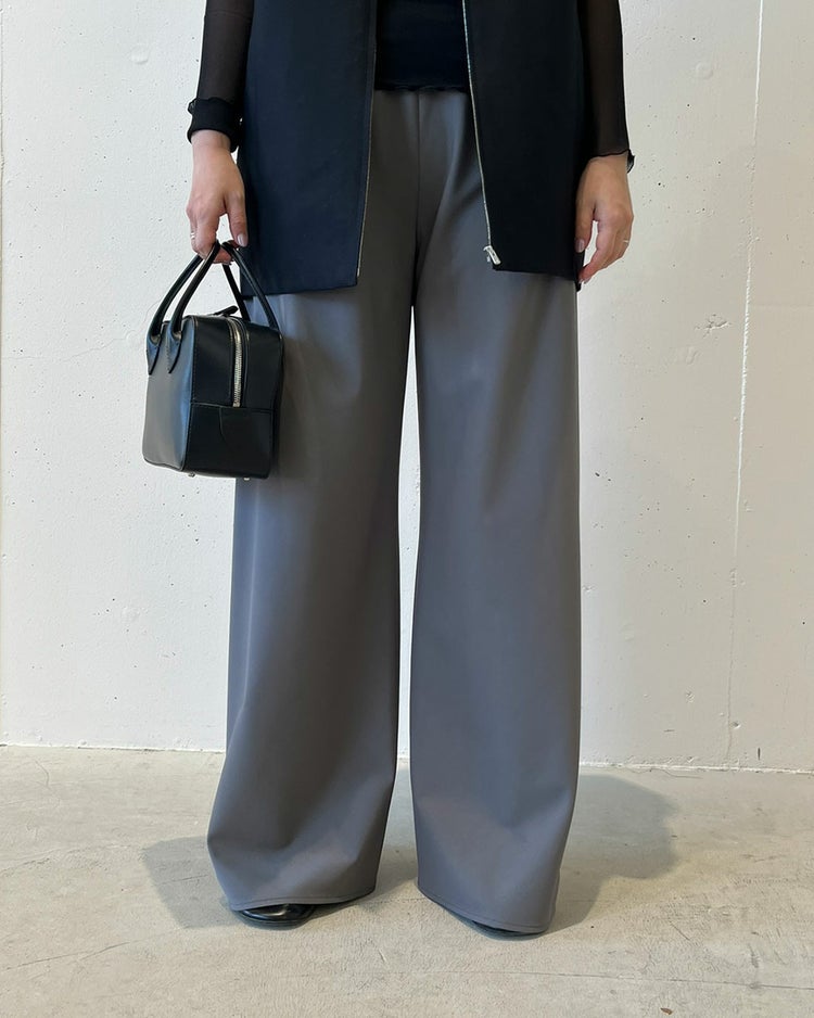 ドライタッチツイル・バイアスワイドパンツ 詳細画像 グレー 1