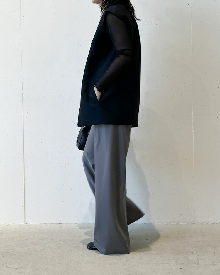 ドライタッチツイル・バイアスワイドパンツ 詳細画像 グレー 4