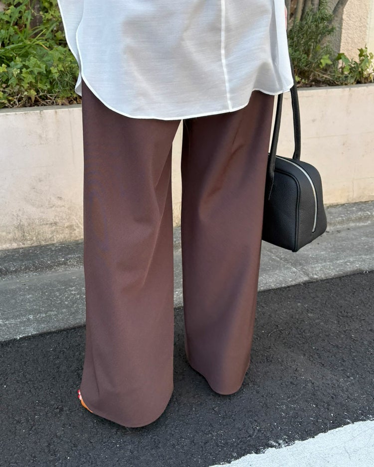 ドライタッチツイル・バイアスワイドパンツ 詳細画像 ブラウン 2