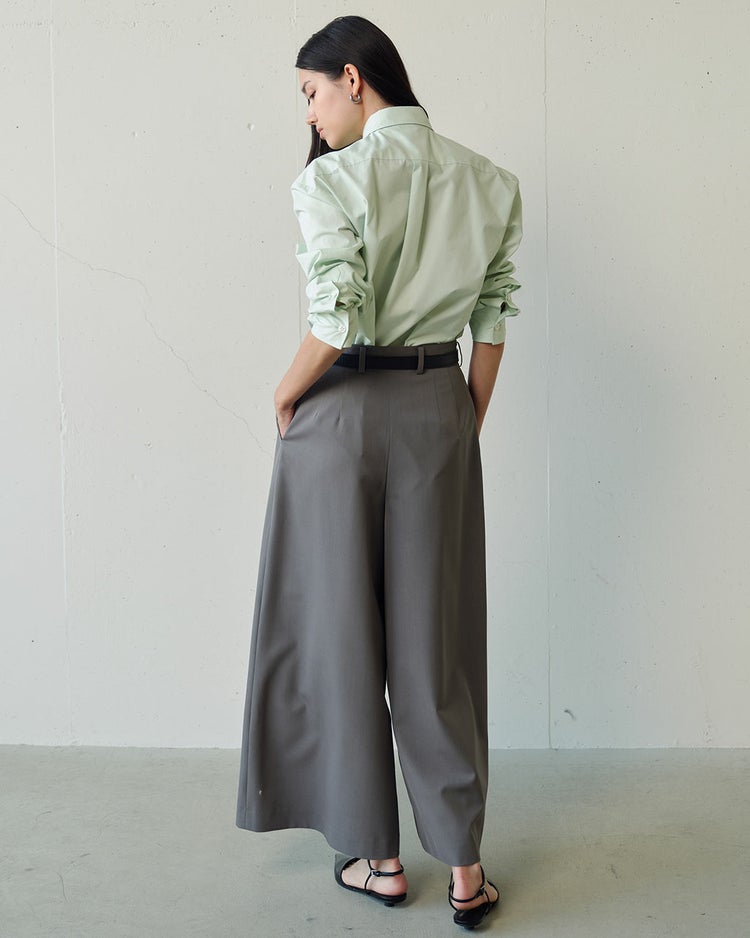 ドライタッチツイル・ロングキュロットパンツ 詳細画像 グレー 4