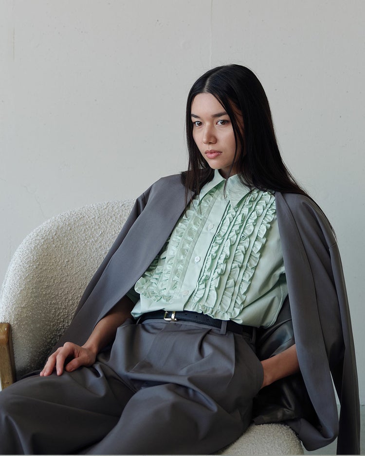 ドライタッチツイル・ロングキュロットパンツ 詳細画像 グレー 5