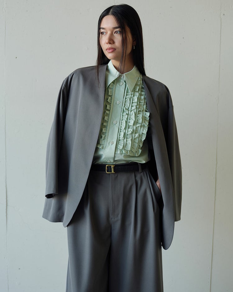 ドライタッチツイル・ロングキュロットパンツ 詳細画像 グレー 6