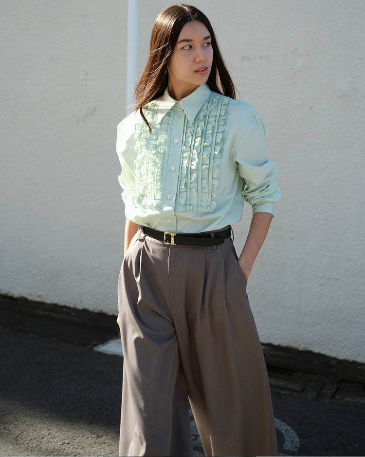 ドライタッチツイル・ロングキュロットパンツ 詳細画像 グレー 7